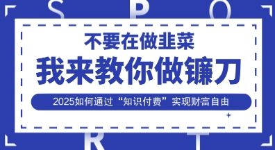 韭菜生涯终结者,我来教你做镰刀,2025如何通过“知识付费”实现财F自由【揭秘】-宇创网